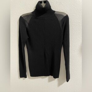 Kapalua merino wool Black Turtleneck Sweater